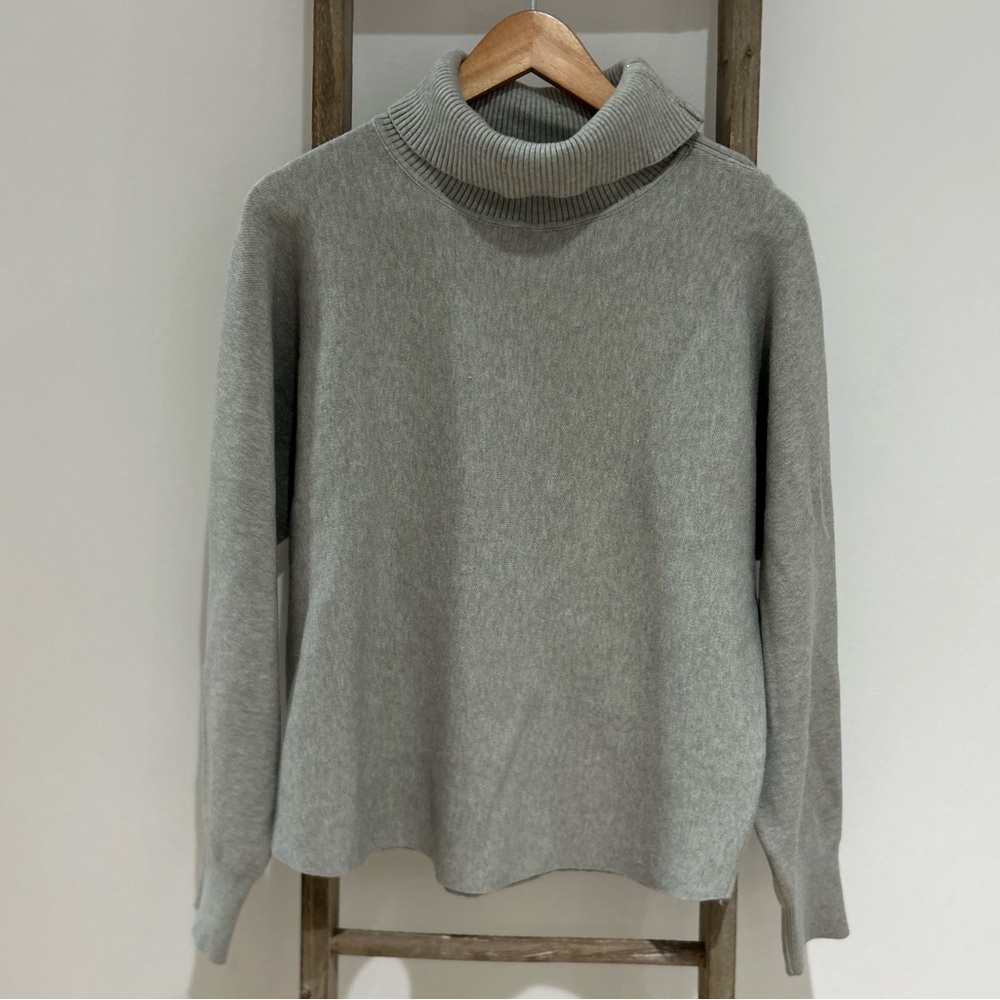 Cynthia Rowley Gray Cowl Neck Sweater Neck Zipper  Women’s Size Large NWT
